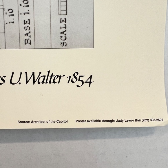 Vintage 80s Column Us Capitol Architectural Rendering Poster by Architect 1854 - Picture 3 of 6